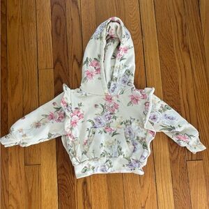 GAP x LoveShackFancy Floral Hoodie with Ruffle Details 18-24 months